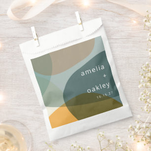 Sachets En Papier Art moderne Abstrait Vert Sage Turquoise Personnal