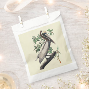 Sachets En Papier Art Vintage d'Oiseau Marin Côtier Pélican Brun d'A