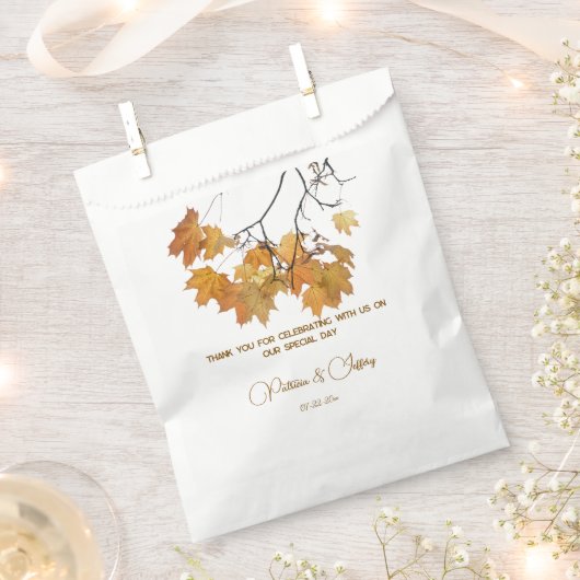 Sachets En Papier Artisan Automne Feuilles d'automne Mariage (Coupé)