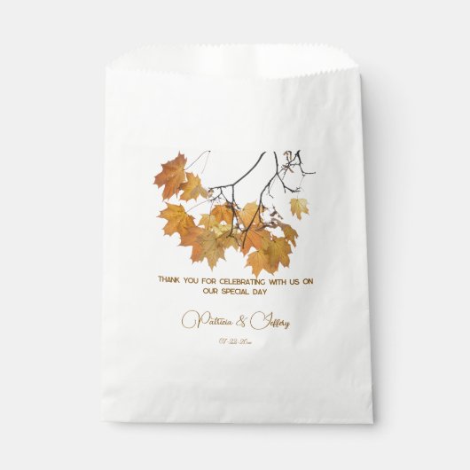 Sachets En Papier Artisan Automne Feuilles d'automne Mariage (Devant)