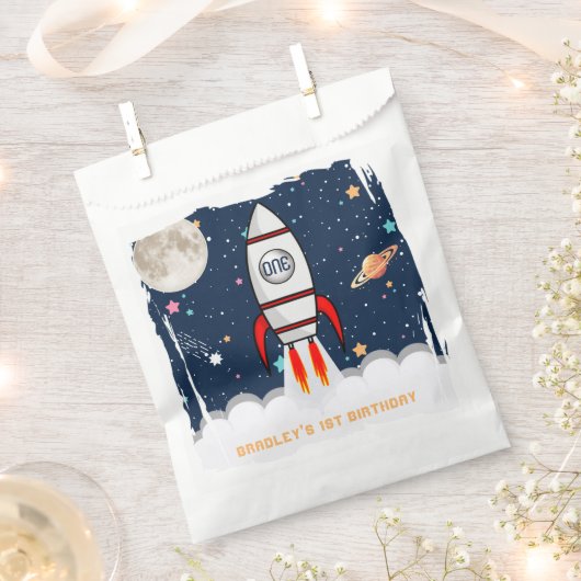 Sachets En Papier Astronaut Rocket Espace extra-atmosphérique 1er an (Coupé)
