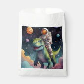 Sachets En Papier Astronaute sur Dino dans l'espace (Devant)