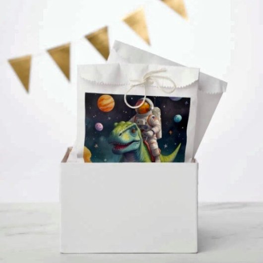 Sachets En Papier Astronaute sur Dino dans l'espace