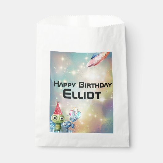 Sachets En Papier Attention Anniversaire intergalactique (Devant)