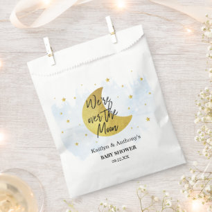 Sachets En Papier Au-Dessus De La Lune   Baby shower Garçons
