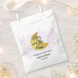 Sachets En Papier Au-Dessus De La Lune Baby shower neutre