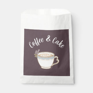 Sachets En Papier Autocollants de logo de café et gâteau