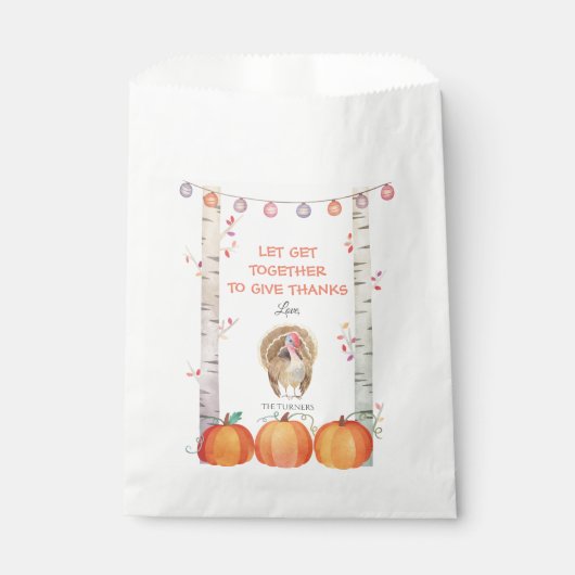 Sachets En Papier Automne Arbres Citrouille Turquie Thanksgiving Par (Devant)