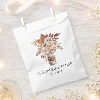 Sachets En Papier Automne Automne Floral Terracotta Mariage