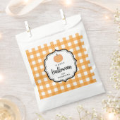 Sachets En Papier Automne Automne Orange Plaid Halloween Citrouille (Coupé)