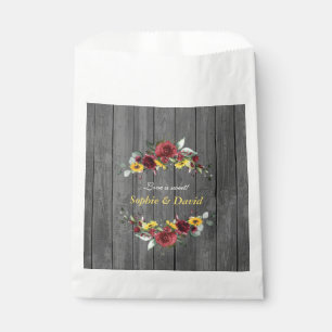 Sachets En Papier Automne Bourgogne Rose Tournesols Grange Mariage e