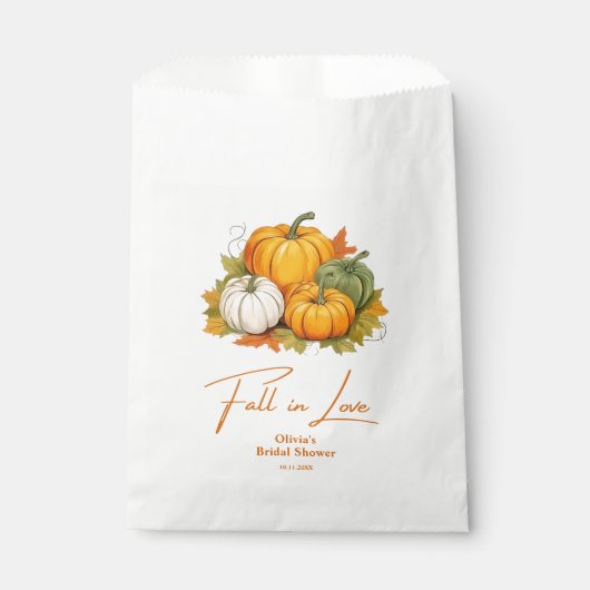 Sachets En Papier Automne en amour Rustique Automne Citrouille Fête (Devant)