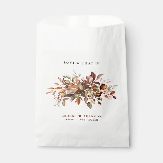 Sachets En Papier Automne Feuilles Russe Pays Boho Mariage (Devant)