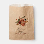Sachets En Papier Automne Floral Kraft Mariage (Devant)