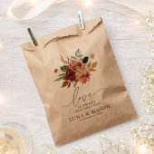 Sachets En Papier Automne Floral Kraft Mariage (Coupé)