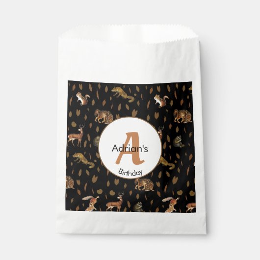 Sachets En Papier Automne Forêt Animaux Feuilles d'automne Anniversa (Devant)