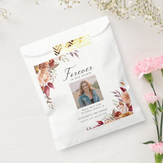 Sachets En Papier Automne Funérailles pour toujours dans nos coeurs  (Scellé)