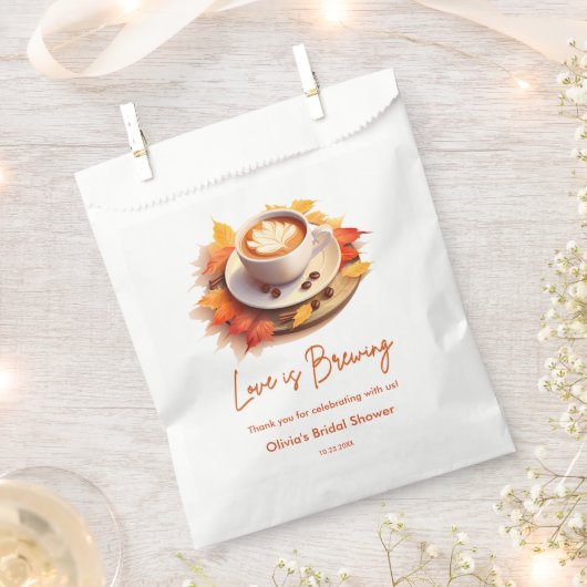 Sachets En Papier Automne L'amour brasse la Fête des mariées de café (Coupé)