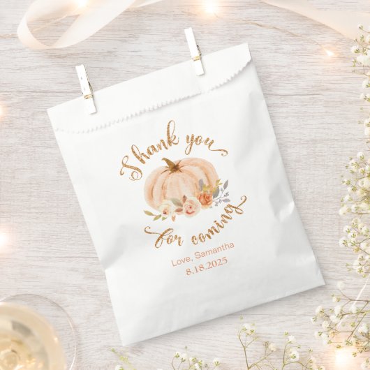Sachets En Papier Automne petit citrouille anniversaire Merci de tra (Coupé)