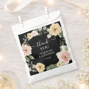 Sachets En Papier Automne Rose Floral Aquarelle moutarde rose n noir