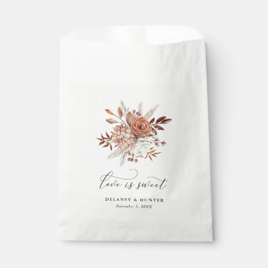 Sachets En Papier Automne Rustique Floral L'amour est doux (Devant)