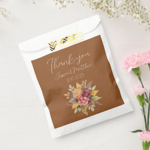 Sachets En Papier Automne Terracotta Rustic Watercolor Mariage
