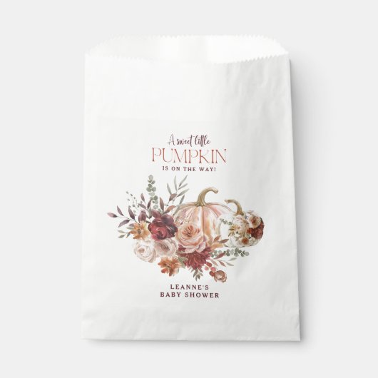 Sachets En Papier Autumn Blooms 'a little pumpkin' Baby Shower (Devant)