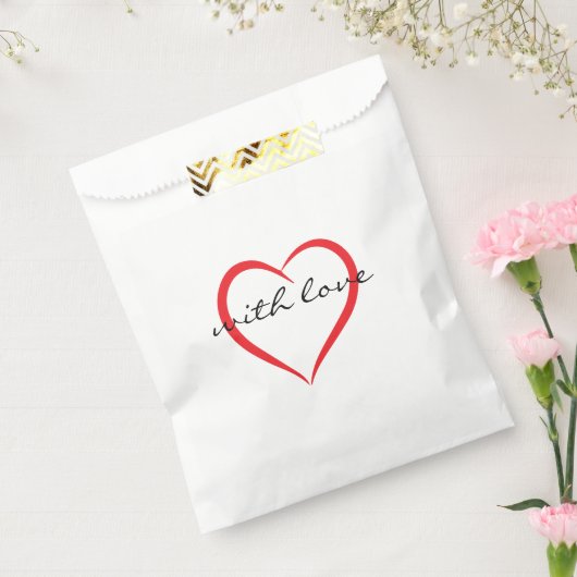 Sachets En Papier Avec amour simple élégant cœur monogramme script (Scellé)
