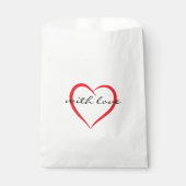 Sachets En Papier Avec amour simple élégant cœur monogramme script (Devant)
