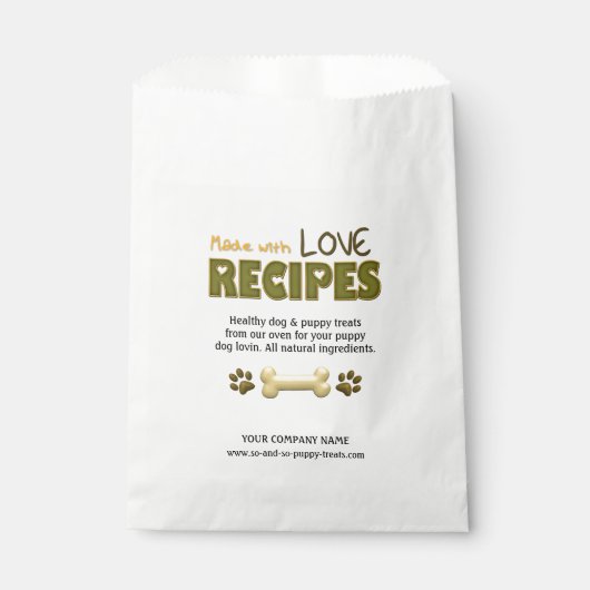 Sachets En Papier Avec Love-Puppy Chien Traitements-SACS FAVORISÉS P (Devant)