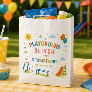 Sachets En Papier Aventure Aire de Jeux 6e Anniversaire Fête au Parc