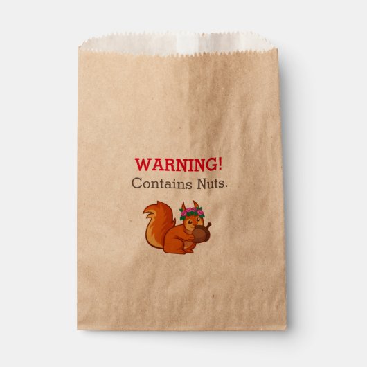 Sachets En Papier Avertissement d'allergie aux noix d'écureuil (Devant)