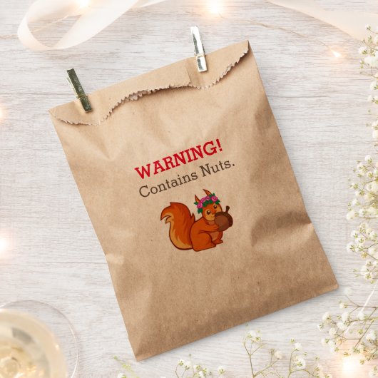 Sachets En Papier Avertissement d'allergie aux noix d'écureuil (Coupé)