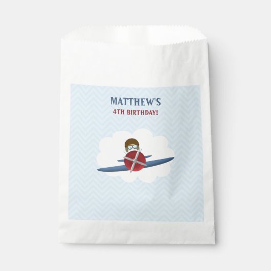 Sachets En Papier Aviateur et son avion (Devant)