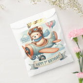 Sachets En Papier Avion Boy Bear 1ère fête d'anniversaire (Scellé)