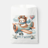 Sachets En Papier Avion Boy Bear 1ère fête d'anniversaire (Devant)