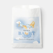 Sachets En Papier Avion, Nuages & Etoiles, Bleu, Bébé garçon, mignon (Devant)