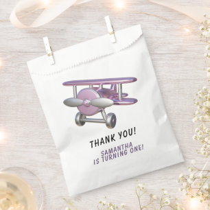 Sachets En Papier Avion Premier Anniversaire Merci