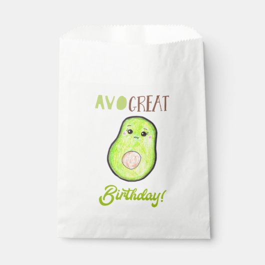 Sachets En Papier Avo grand anniversaire kawaii à la main avocat mig (Devant)