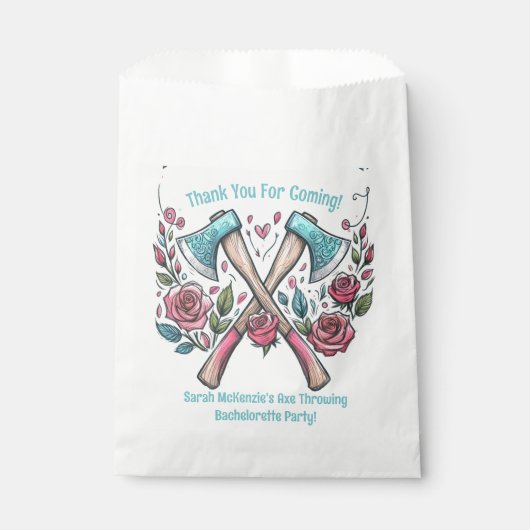 Sachets En Papier Axes et Roses - Ax Throwing Bachelorette Party (Devant)