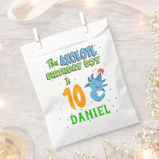 Sachets En Papier Axolotl Custom Birthday Boy Matching (Coupé)