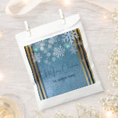 Sachets En Papier B|ue Gold Glitt Winter Wonderland Noël (Coupé)