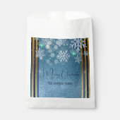 Sachets En Papier B|ue Gold Glitt Winter Wonderland Noël (Devant)