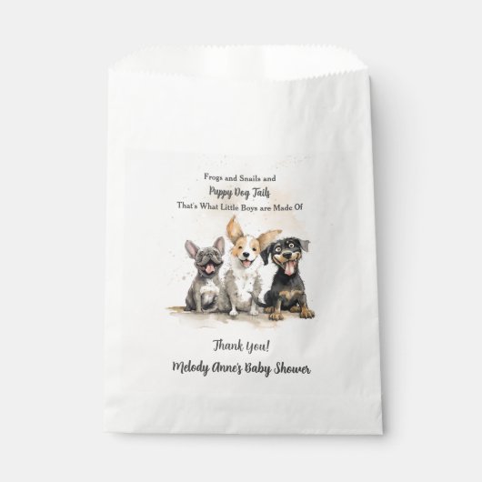 Sachets En Papier Baby Boy Chien Chien Chien Chien Baby shower (Devant)