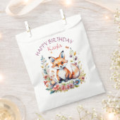Sachets En Papier Baby Fox en fleurs fête d'anniversaire (Coupé)