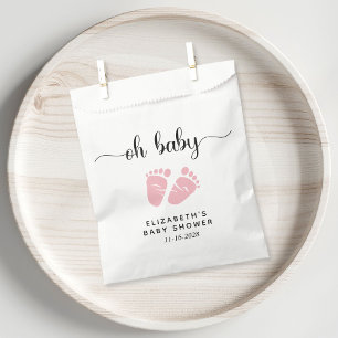 Sachets En Papier Baby Girl Douche rose Pieds bébé