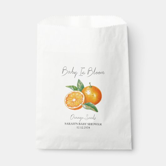 Sachets En Papier Baby In Bloom l Orange Seeds Baby shower (Devant)