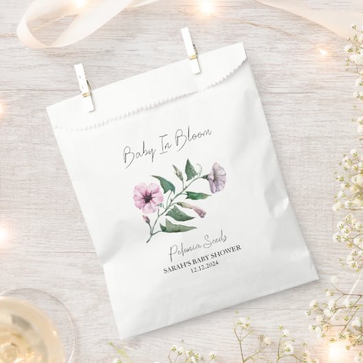 Sachets En Papier Baby In Bloom l Petunia Seeds Baby shower (Coupé)