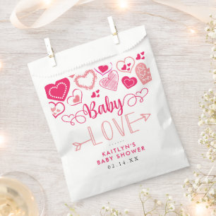 Sachets En Papier "Baby Love" Baby Shower de la Saint-Valentin