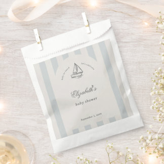 Sachets En Papier Baby On Board Elegant Blue Sailboat Baby Shower